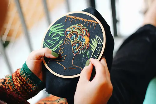 Atelier créatif broderie avec Silvana